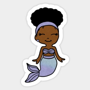 Cute Afro Girl Black Mermaid Sticker
